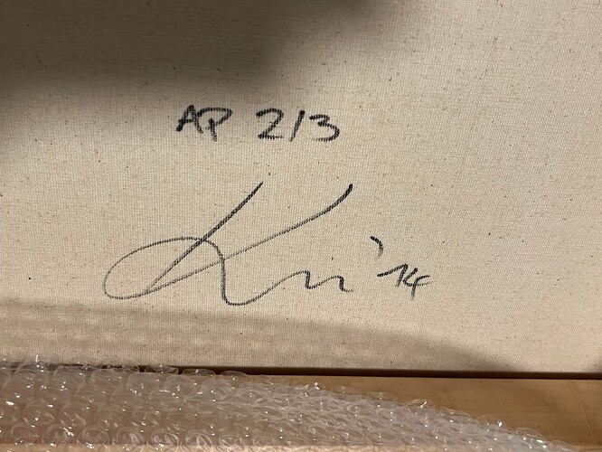 signatur blå kanvas