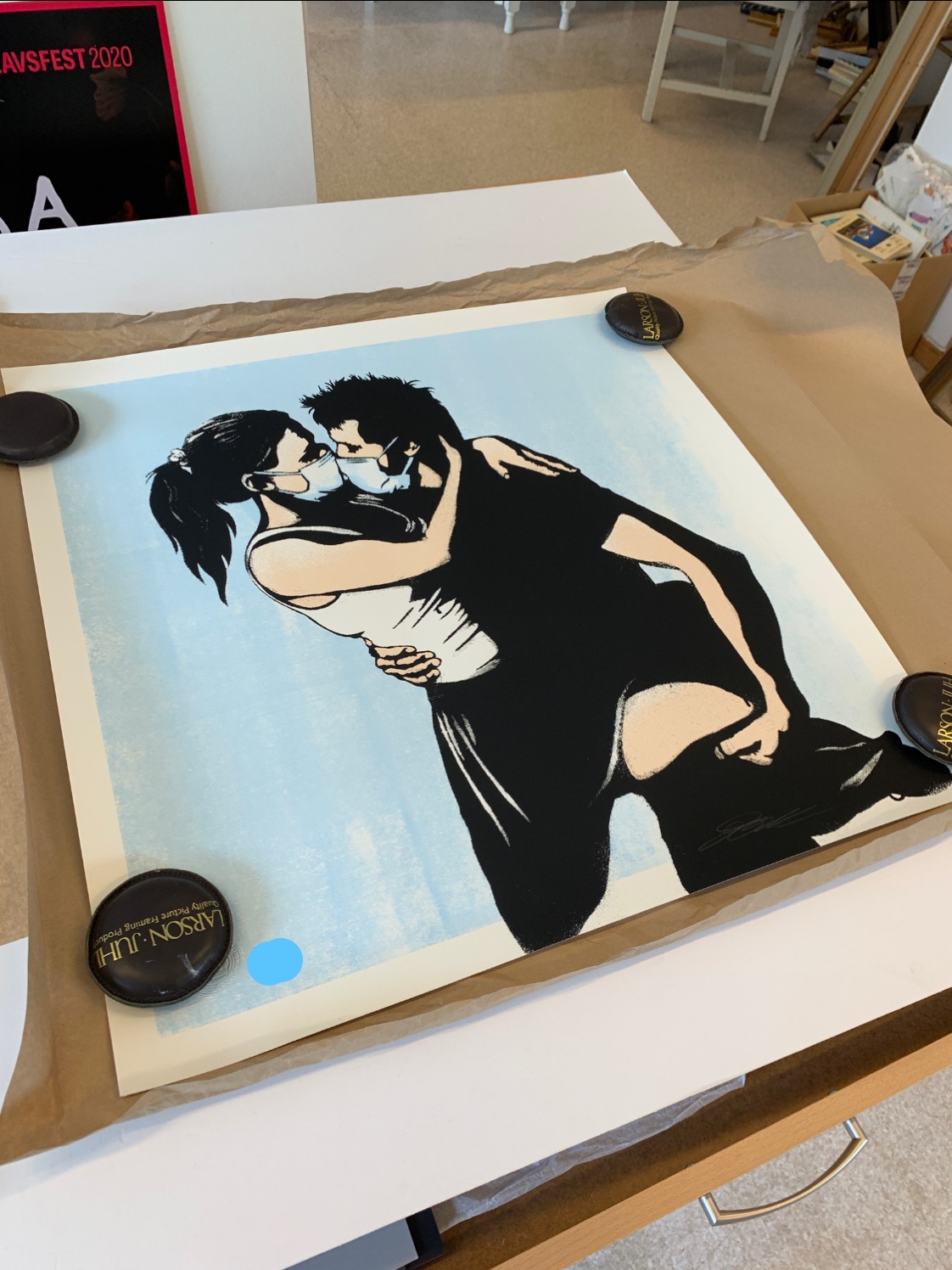 Pobel The Lovers シルクスクリーン DOLK 振り返れ Banksy